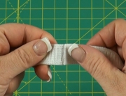 Gluing waistband ends together to be used with a tutu skirt