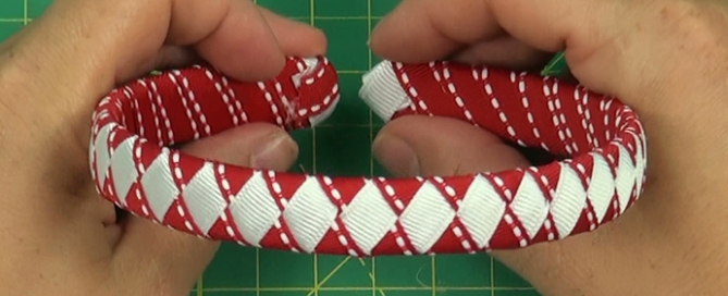Red and White Woven Headband